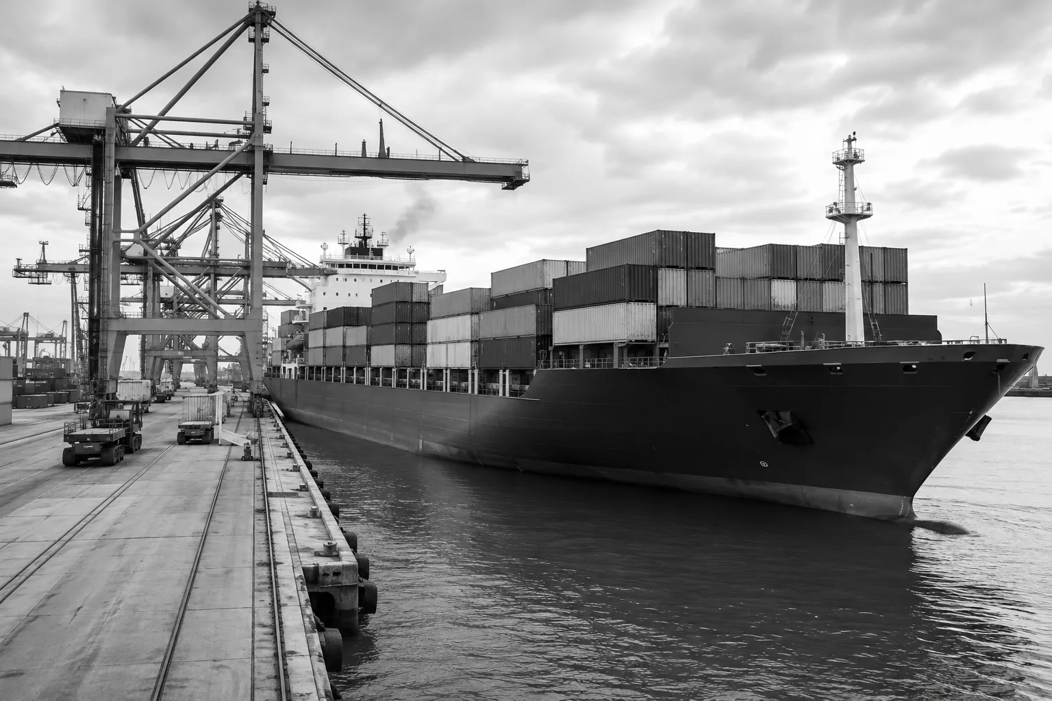 Buque portacontenedores operando en una terminal